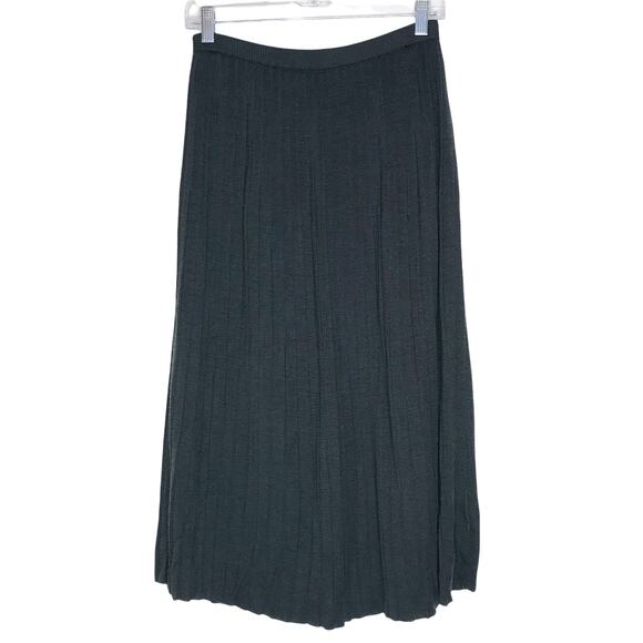 Vtg Maerz Muenchen Pleated Midi Skirt US Size 8 A-Line Gray Knit West Germany - Picture 2 of 11